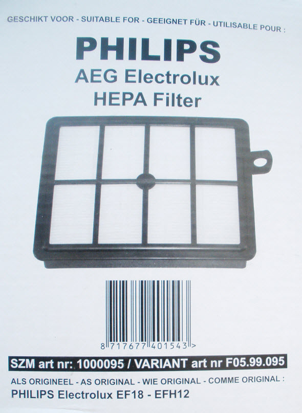 Hepaszr ( ELECTROLUX / Philips H12) nem moshat